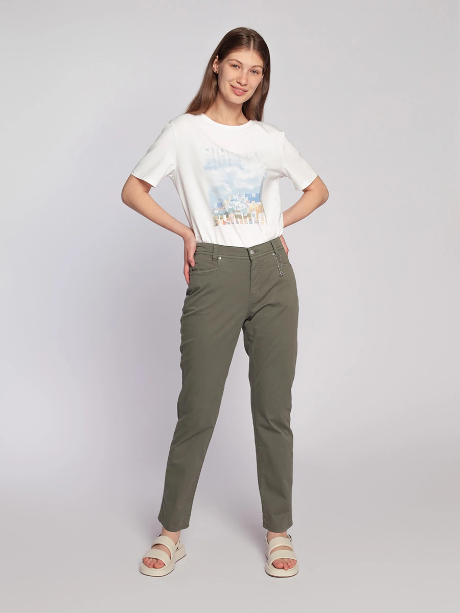 Брюки Berlin прямого кроя оливкового цвета